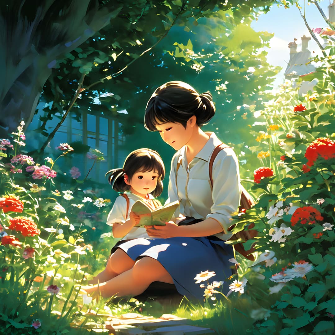 Wai teaching in a garden